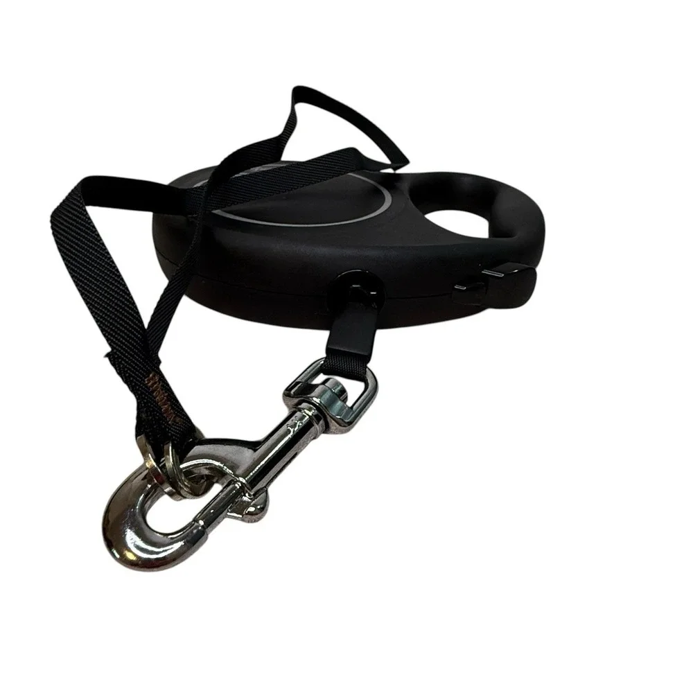 Boots and Barkley Medium Black Reflective Dog Harness And Retractable Leash Set